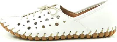 Produktbild von Gemini Damen Halbschuh Schnürschuh Leder Sneaker Lochmuster 031210-02, Größe:39 EU, Farbe:Weiß