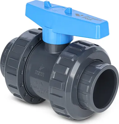 Produktbild von PVC-U Fitting Kugelhahn Absperrhahn 2-Wege 50mm mit Klebemuffen PRAHER S6