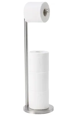 Produktbild von Sanics® Toilettenpapierhalter Freistehend Edelstahl - Mit Ersatzrollenhalter - WC-Rollenhalter für 4 Rollen - 2-in-1 Design Silber
