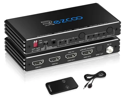 Produktbild von HDMI-Splitter 4K 60Hz - ARC und eARC - 1 Eingang, 2 Ausgänge - Für Soundbars und Bildschirme
