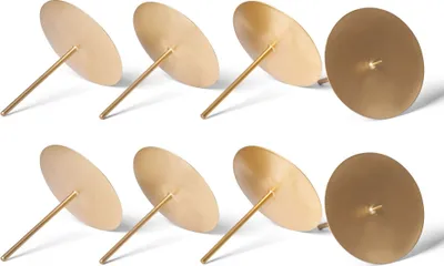 Produktbild von Novaliv 8er-Set Kerzenteller Dorn 10cm GOLD Kerzentülle Adventskerzenhalter Kerzenteller zum Stecken Kerzenpin Weihnachten Kerzenhalter rund für Adventskranz Kerzenständer Weihnachtsdekoration