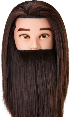 Obrázek produktu pro Kadeřnická cvičná hlava barber Gabbiano WZ4 s vousy, syntetické vlasy, barva 4H, délka 8"+6"