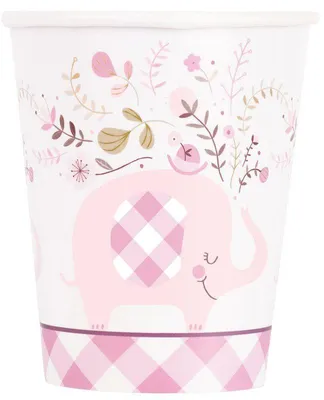 Obrázek produktu pro Baby shower – slon pro holčičku, 8 kelímků