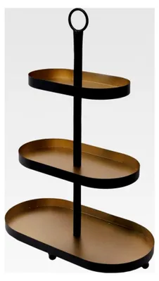 Produktbild von Deko Eisen Etagère 50 x 18 x 35 cm schwarz-gold