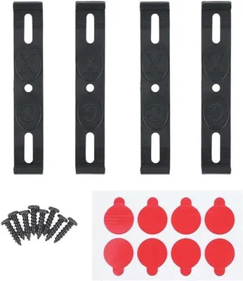 Image de Lot de 4 supports de plaque d'immatriculation pour voiture - usage universel - sans cadre - supports de plaque d'immatriculation - 118 x 19 mm - fixation supplémentaire - accessoire pratique