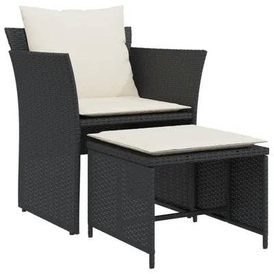 Obrázek produktu pro vidaXL Zahradní židle s podnožkou Black Poly Rattan