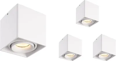 Produktbild von hoftronic LED Aufbaustrahler 4x4W 345lm 2700K Weiß dimmbar schwenkbar GU10