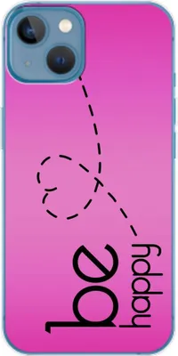 Produktbild von König Design Hülle kompatibel mit Apple iPhone 14 Plus Kunststoff Soft Handyhülle - Handy Case Be Happy Pink