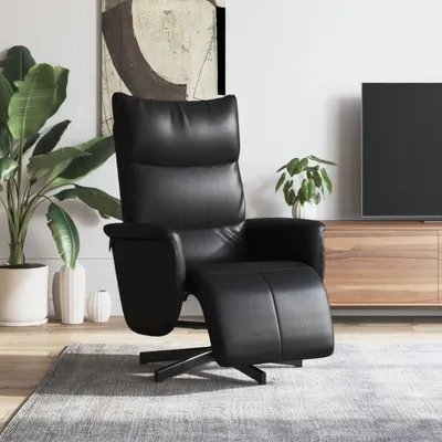 Produktbild von "im Angebot" Relaxsessel mit Fußteil Schwarz Kunstleder - Fernseh- & Relaxsessel CC16362