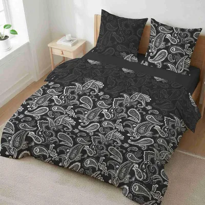 Produktbild von etérea Microfaser Bettwäsche 200x200 cm + 2Stk 80x80 cm Paisley Life