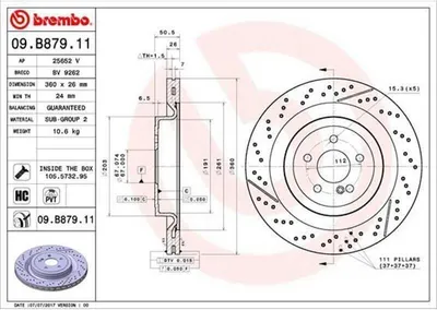 Produktbild von Bremsscheibe BREMBO 09.B879.11