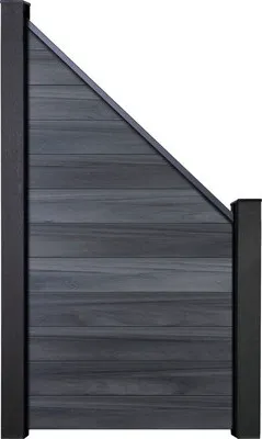 Produktbild von Abschlusselement GroJa Solid Stecksystem ohne Pfosten 90x180/90 cm Steingrau