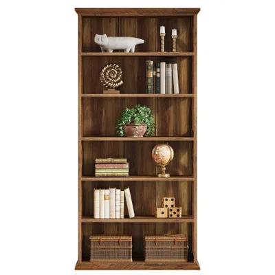 Produktbild von Tribesigns 6-stöckiges Bücherregal, 190 cm hohes Bücherregal, große Bücherregale Holz-Bücherregal für Wohnzimmer, Home Office, Schlafzimmer, Braun