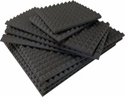 Produktbild von Famanu Akustikplatte Pyramidenschaum für Schallisolierung - Anthrazit