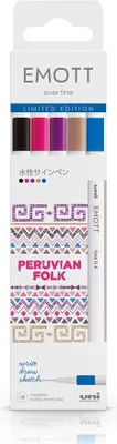 Zdjęcie produktu dla uni-ball PEMSY/5 18 uni-ball Fineliner EMOTT, zestaw 5 sztuk "Peruvian Folk"