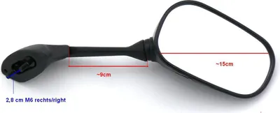 Obrázek produktu pro Zrcátko, pravé proYAMAHA YZF-R6 600 2006-2007 #2C0-26280-00-00