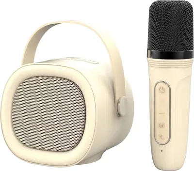 Immagine prodotto di INF Altoparlante Karaoke Portatile Bluetooth 5.3 con Microfono Wireless, HIFI Bianco