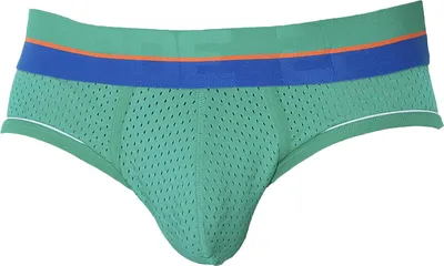 Image de CODE 22 - Sous-vêtement Slips Hommes - Bright Mesh Brief Green - 1x Taille S