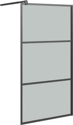 Produktbild von vidaXL Duschwand für Walk-In Dusche 115x195 cm Dunkel ESG Glas Schwarz