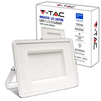 Produktbild von V-TAC LED-Strahler für den Außenbereich, weiß, 100 W – [Samsung-Chip – hohe Leistung, geringer Stromverbrauch] – 8700 Lumen – IP65 – LED-Strahler schwarz für Haus, Garten, Garage – wasserdicht –