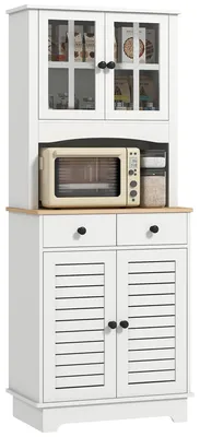 Image de HOMCOM Armoire de cuisine, armoire haute avec 2 éléments, buffet de cuisine