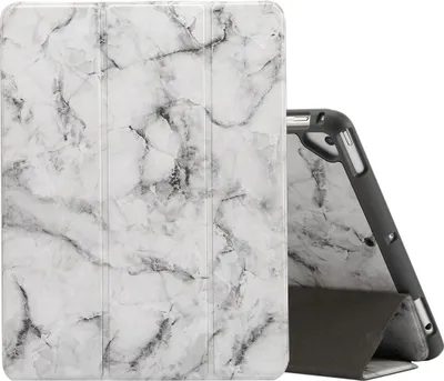 Produktbild von Mobigear Tri-Fold Marble iPad 6 (2018) Hülle Klapphülle + Stifthalter - Grau