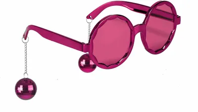 Zdjęcie produktu dla Zabawne okulary kula dyskotekowa różowe - jeden rozmiar