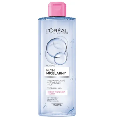 Produktbild von L’Oréal Paris Skin Expert 400 ml, Frauen, 400 ml, trockene Haut, Empflindliche Haut, Reinigend, Feuchtigkeitsspendend, Beruhigend, 1 Stück(e)