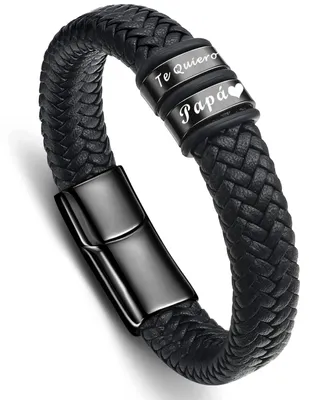 Produktbild von Lederarmband für Väter mit Gravur "Te Quiero Papá"