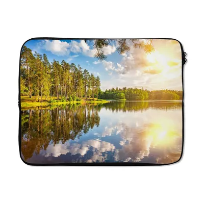 Produktbild von MuchoWow® Laptop Hülle 15 Zoll Bäume - Wasser - Sonne Laptoptasche - Laptoptasche - Sleeve - Rundum-Schutz