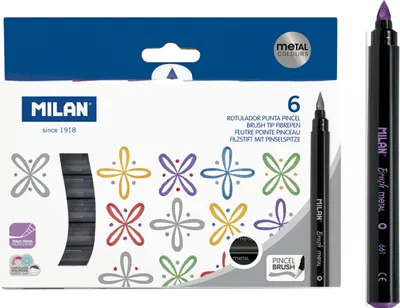 Produktbild von MILAN Metallic-Pinselstifte, 6 Farben
