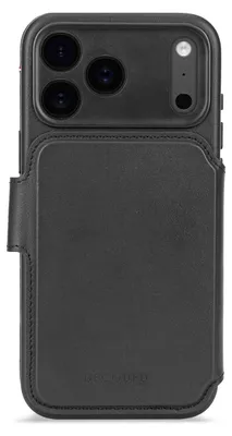 Image de Étui MagSafe pour Apple iPhone 17 Pro Max - Coque portefeuille en cuir véritable Decoded en cuir véritable 2-en-1 - Noir