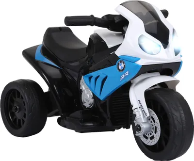 Produktbild von HOMCOM Elektro-Motorrad für Kinder 18–36 Monate mit Führerschein, BMW S1000RR, 6 V Batterie-Motorrad, Kindermotorrad mit Musik, Tragkraft 20 kg, Blau