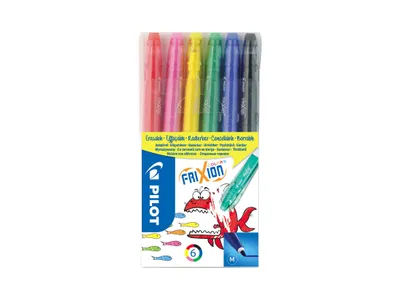 Zdjęcie produktu dla Pilot 4144 SW-FC-S6 pióro kulkowe FriXion Colors - 0,4 mm, 6 kolorów w etui