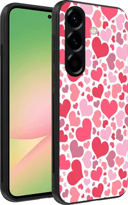 Productafbeelding van Smartphonica Telefoonkoffer, geschikt voor:Samsung Galaxy A56, met hartjesprint - Hartjesdesign TPU achterkantbescherming -Kindertelefoonhoesje met hartjesdesign