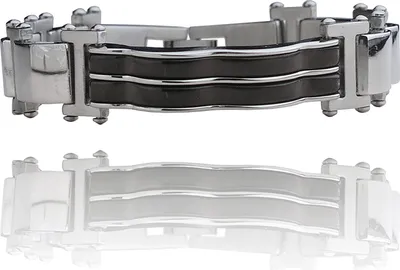 Produktbild von Edelstahl Armband Massiv mit black PVD Hochglänzend 21cm - Herrenschmuck