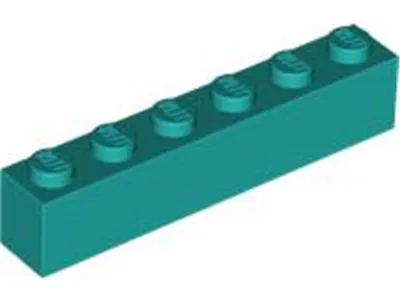 Produktbild von Lego® 10 Stück 3009 Stein Brick 1x6 Part Basic Steine 10 Dunkles Türkies