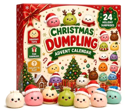 Produktbild von Squishy-Adventskalender 24 Dumpling-Figuren Fidget Spielzeug