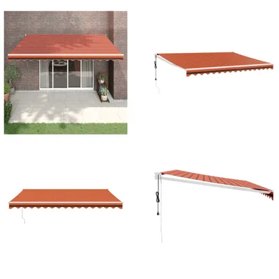 Produktbild von vidaXL Elektrische Markise mit Kurbel Orange und Braun 4x3 m - Markise - Markisen - Markise Ausziehbar - Markise Einziehbar