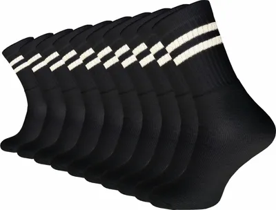 Produktbild von Gawilo  Tennissocken mit verstärktem Frotteefuß | Verstärkte Ferse & Spitze | Herren & Damen (10 Paar), Schwarz Retro / 43 - 46