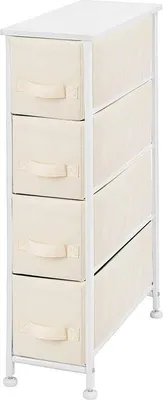 Produktbild von Stoffkommode Schrank Organizer 4 Fächer Aufbewahrungssystem mDesign creme/weiß