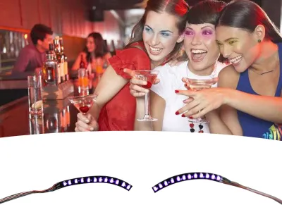 Image de Faux cils LED Lightweight Stylish Reliable Luminous False Eyelashes Light for Party Bars Nightclubs Halloween Purple