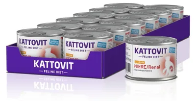 Produktbild von KATTOVIT Renal Nassfutter Katzen 12x185g Huhn - Nierenfunktion Diätfutter Dose