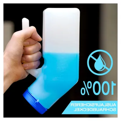 Produktbild von Urinflaschen für Männer mit leuchtendem Deckel im Dunkeln (3er Pack) - 1000mL Herren Bettflasche aus dickem Kunststoff mit Schraubdeckel - Auslaufsichere Harnkammer - Tragbare Urinflaschen für Männer