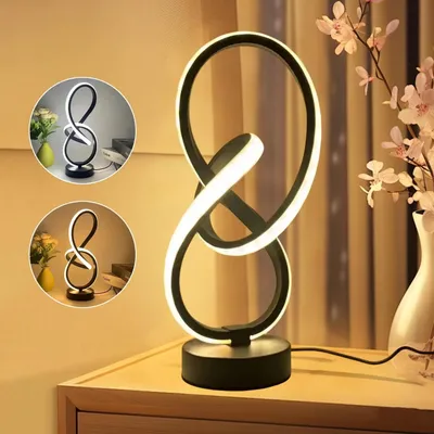 Produktbild von LED Spiral Tischlampe Moderne Leselampe Metall Tischleuchte Schreibtischlampe DE