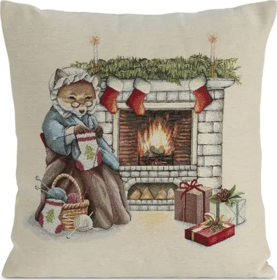 Image de Eurofirany Taie d'oreiller Housse de coussin 45x45 cm Noël Gobelin