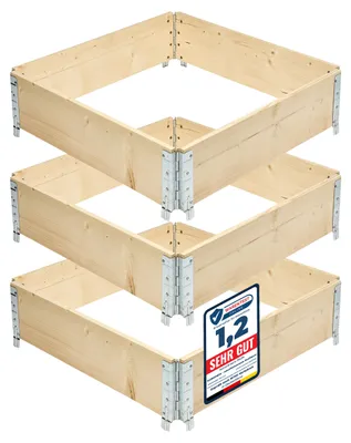 Image de Garronda Rehausse en bois pour palette Caisse de rangement en bois Caisse en bois pour potager surélevé