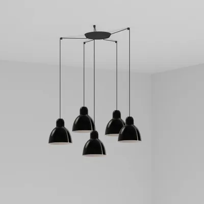 Image de Suspension FARO VENICE à 5 ampoules, noire