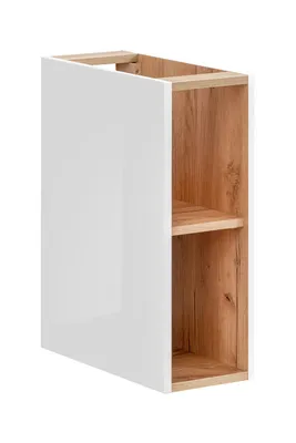 Obrázek produktu pro Koupelnová skříňka pod desku 20 cm, bílá lesklá, zlatý dub