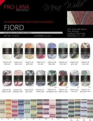 Produktbild von Pro Lana Fjord 100g 089 beere-altrosa-weiß